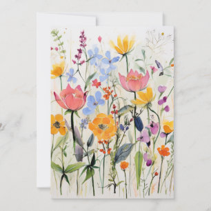 Convites Um design floral caprichoso, flores silvestres