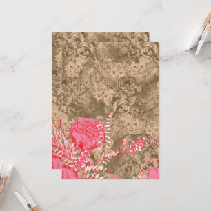 Convites Um design floral com peônias cor-de-rosa vibrantes