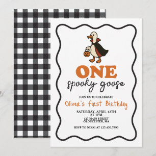 Convites Um Dia das Bruxas de Ganso Spooky