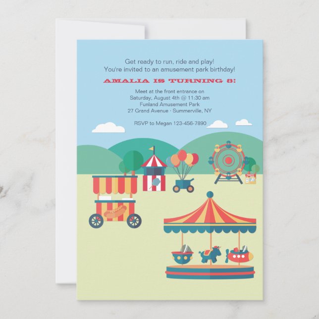 Convites Um Dia No Parque (Frente)