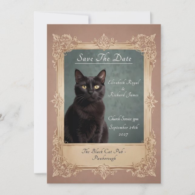 Convites Um dia para lembrar do gato preto (Frente)
