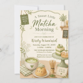 Convites Um Doce Chá de Bebê de Matcha Matinal