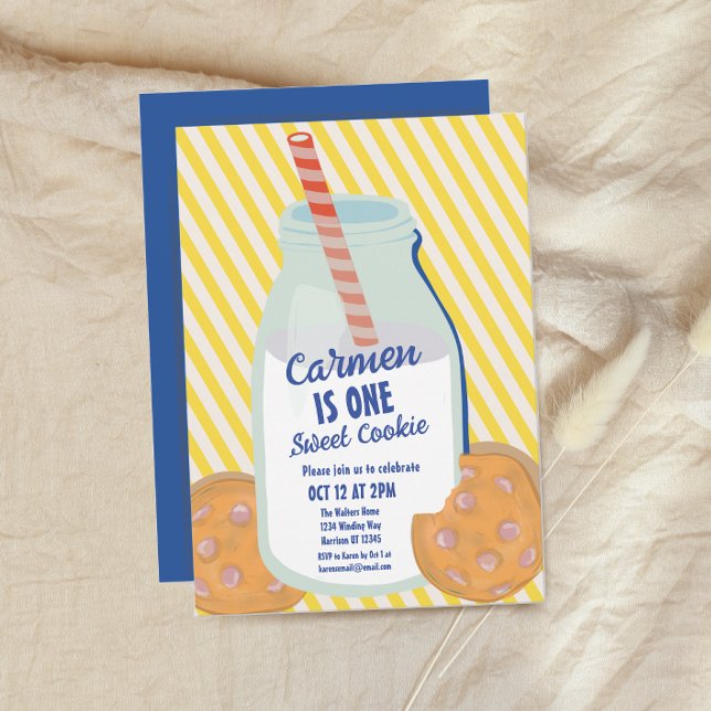 Convites Um Doce Cookie Whimsical Primeiro Aniversário (Criador carregado)