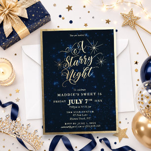Convites Um Doce de Noite Estrelada 16 Aniversário