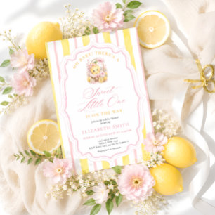 Convites Um Doce Pequeno Chá de Bebê de Menina Citrus Limão