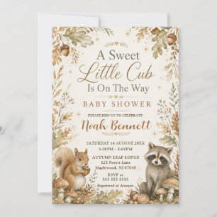 Convites Um Doce Pequeno Chuveiro de Bebê Floresta Cub