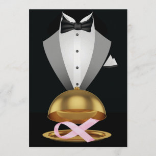 Convites Um Elegante Elegante Elegante Cancer de Fita Rosa