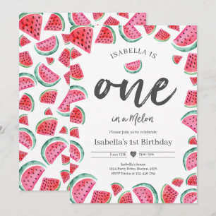 Convites Um Em Um Aniversário De Melancia primeiro anivers