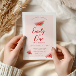 Convites Um Em Um primeiro aniversario De Melão