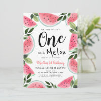 Um em um primeiro aniversario Melon Watermelon Wat