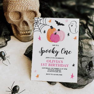 Convites Um Espantoso Aniversário de 1 Ano de Halloween Ros