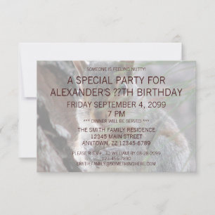 Convites Um Esquilo Bonito Com Festa de aniversário De Ame