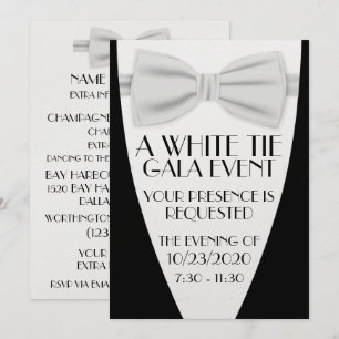 Convites Um Evento de Gala com Gravata Branca