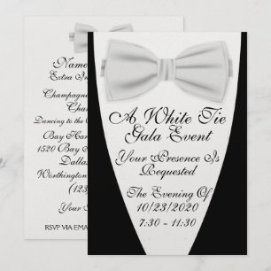 Convites Um Evento de Gala com Gravata Branca