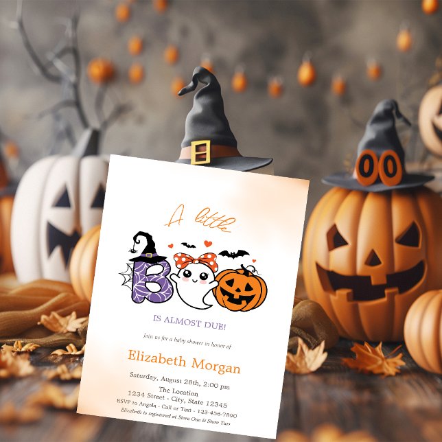 Convites Um Fantasminha Boo Abóboras Halloween (Criador carregado)