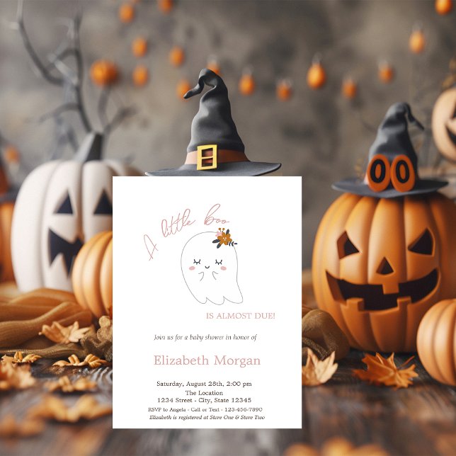 Convites Um Fantasminha Listrado de Halloween Fofo  (Criador carregado)