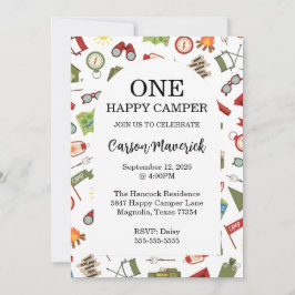 Convites Um feliz aniversário de aventura de campo