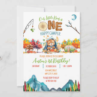 Convites Um Feliz Aniversário de Outono de Camper