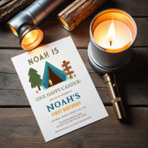 Um Feliz Camper Boys Primeiro Aniversário