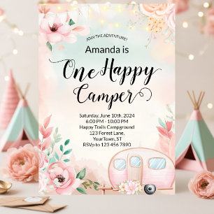 Convites Um Feliz Camper Primeiro Aniversário Campanha de C