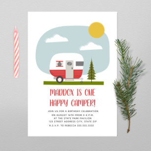 Convites Um Feliz Camper Red Trailday