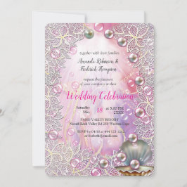 Convites Um fim de mármore rosa e branco com Dourado escova