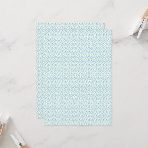 Convites um fundo branco com flores azuis e folhas verdes