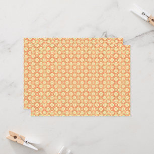 Convites um fundo laranja e branco com um padrão
