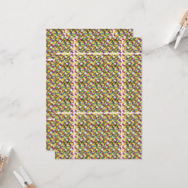 Convites um fundo multicolorido com quadrados e pontos