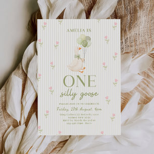 Convites Um Ganso Bobo Floral 1º Aniversário