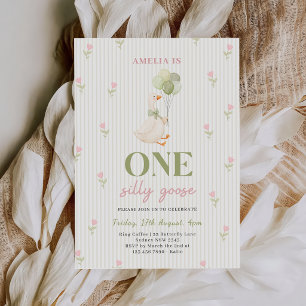 Convites Um Ganso Bobo Floral 1º Aniversário