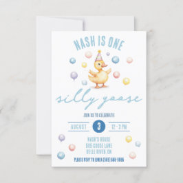 Convites Um ganso Bobo, primeira Festa de aniversário