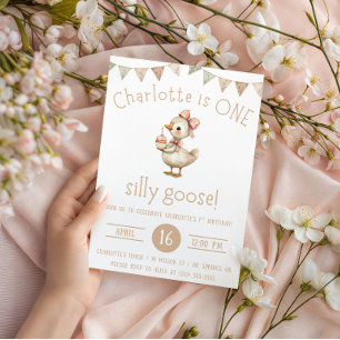 Convites Um ganso Bobo, primeira Festa de aniversário