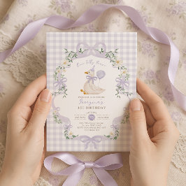 Convites Um Ganso Tolo Arco Lilás Roxo 1º Aniversário