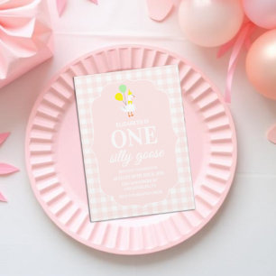 Convites Um Ganso Tolo Xadrez 1º Aniversário