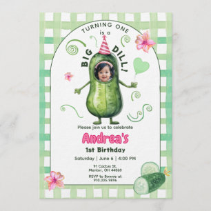 Convites Um Grande Foto de Aniversário de Um Ano de Pepino