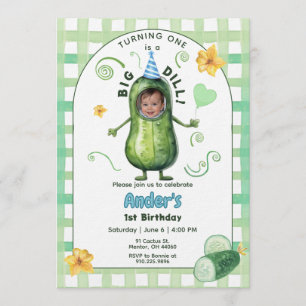 Convites Um Grande Pepino em conserva no Primeiro Aniversár
