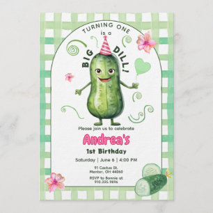 Convites Um Grande Pepino em Conserva Primeiro Aniversário