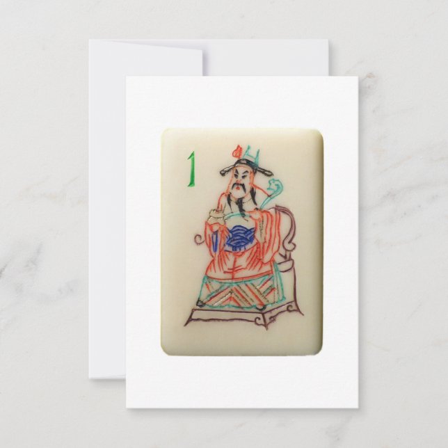 Convites Um Homem Rico - azulejo de Flor Mahjong  (Frente)