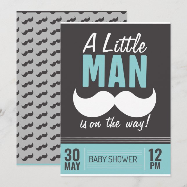 Convites Um homenzinho está a caminho (Frente/Verso)