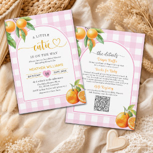 Convites Um lindo baby shower cor-de-rosa tudo em um