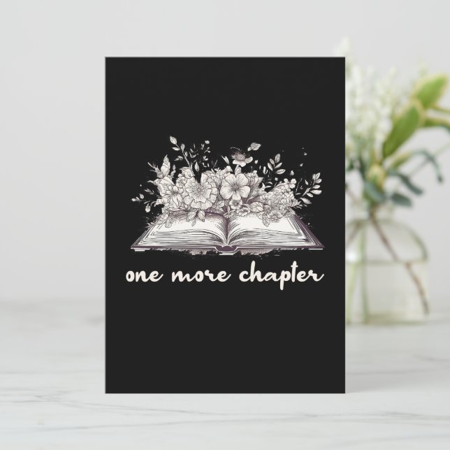 Convites Um Livro Mais Capítulo Com Flores  (Em pé/Frente)