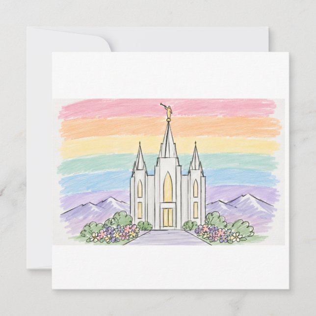 Convites Um Lugar Celestial de Paz | Bela Templo Mórmon U (Frente)