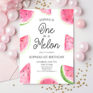Convites Um Melão Rosa Festa de 1º Aniversário