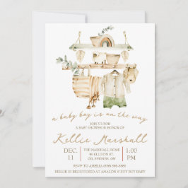 Convites Um Menino está a caminho! Chá de fraldas Clothesli