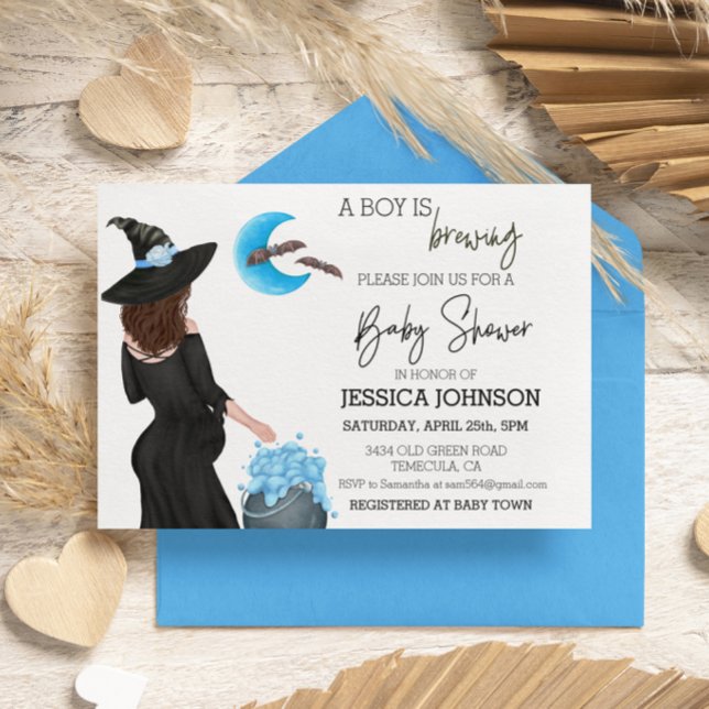 Convites Um Menino está criando a serra personalizada (Criador carregado)