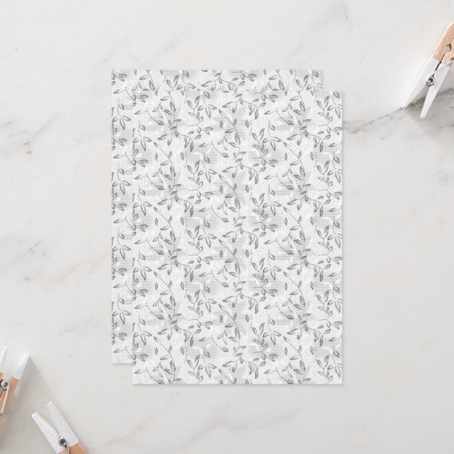 Convites Um motif floral preto e branco refinado, destaque (Frente/Verso In Situ)