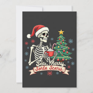 Convites Um Natal de Esqueleto Meio Alegre Meio Assustador 
