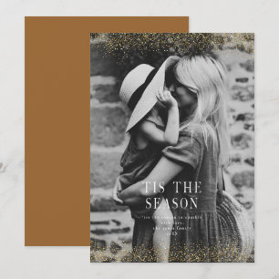 Convites Um Natal Muito Brilhante Foto Dourada Brilhante 