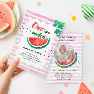 Convites Um no aniversário de Melon